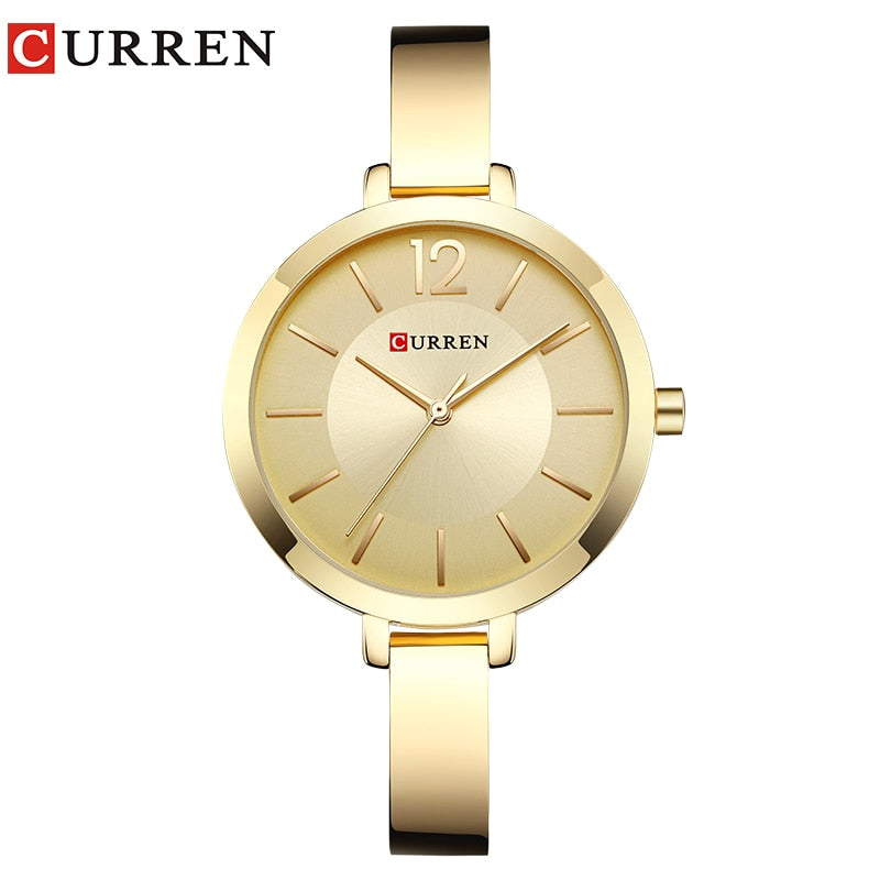 CURREN Fashion Gold Women Watches Stainless