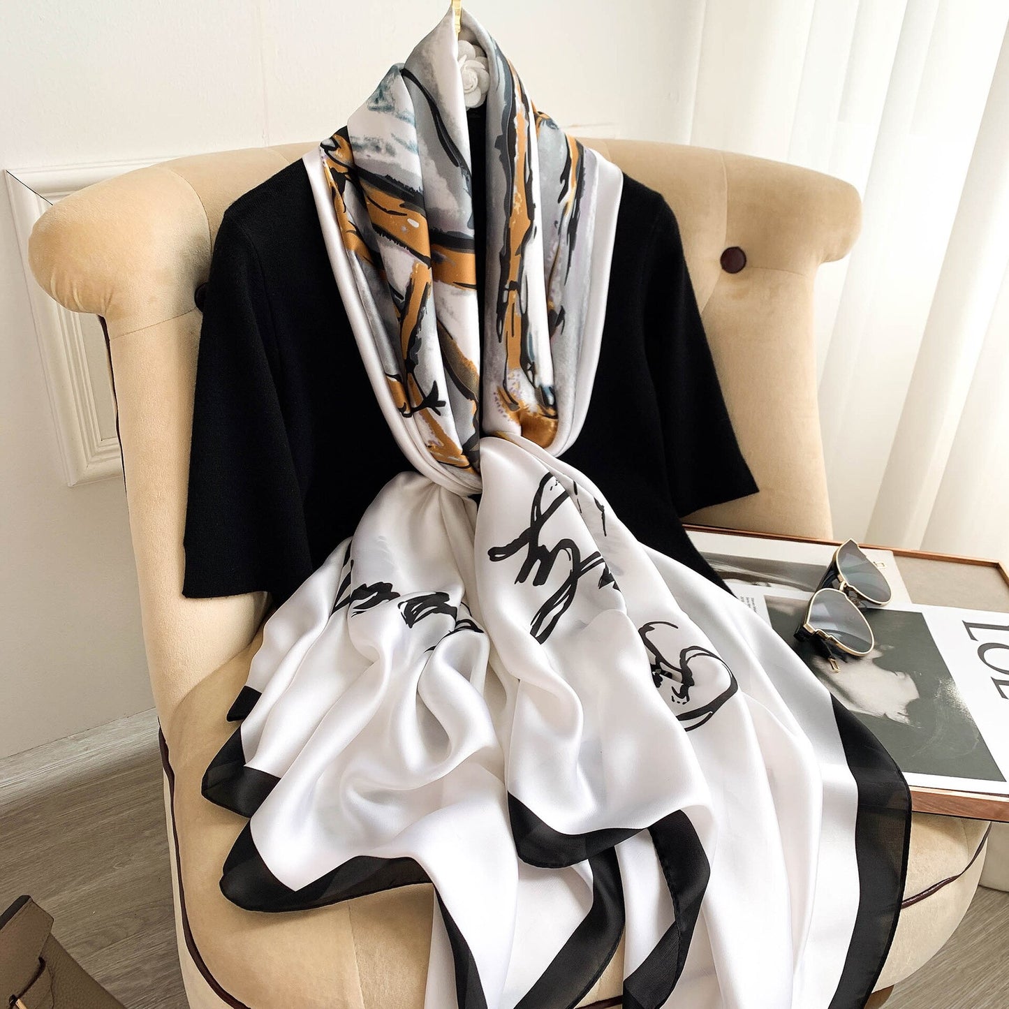 180*90cm Luxury Brand Women Scarf Summer