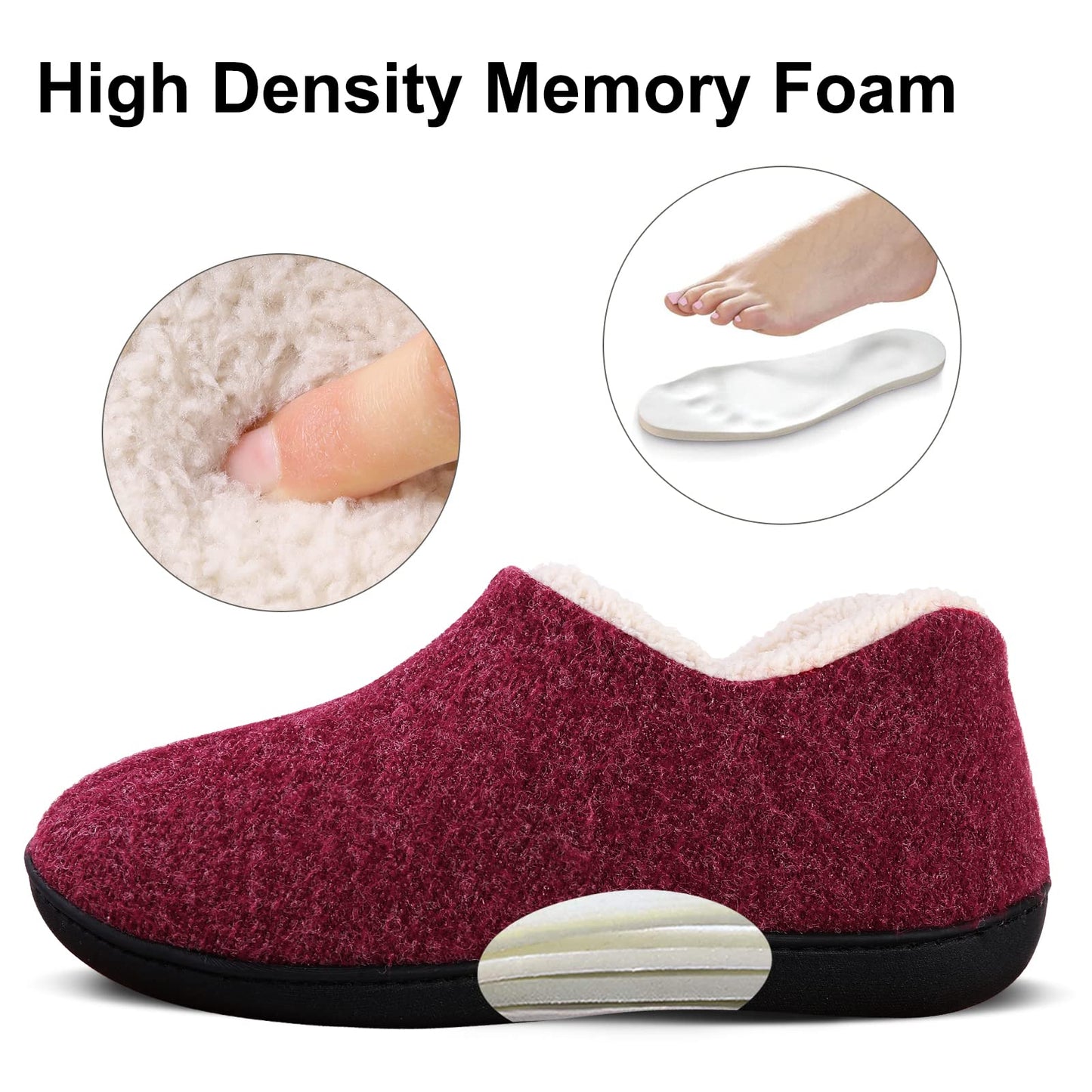 Comwarm Women Warm Cotton Slippers Autumn Winter Bedroom Fuzzy Slippers Female Soft Fluffy Casual Comfortable Indoor Home Shoes