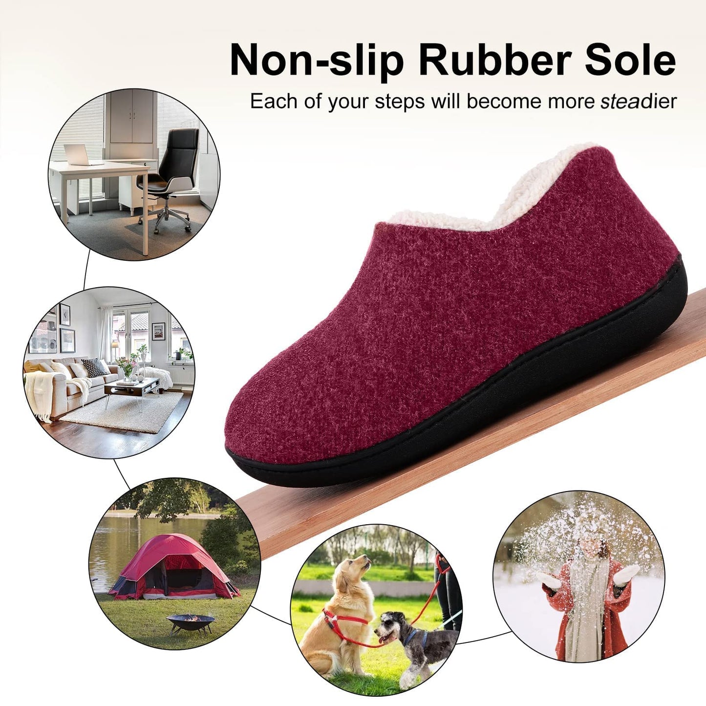 Comwarm Women Warm Cotton Slippers Autumn Winter Bedroom Fuzzy Slippers Female Soft Fluffy Casual Comfortable Indoor Home Shoes