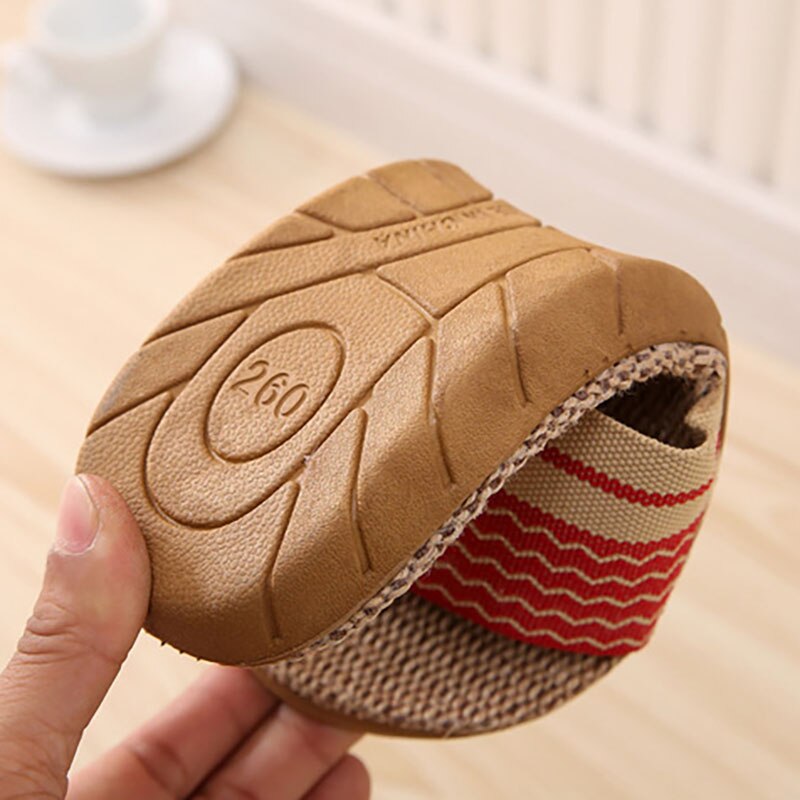Flax Slippers Women Household Slippers Indoor