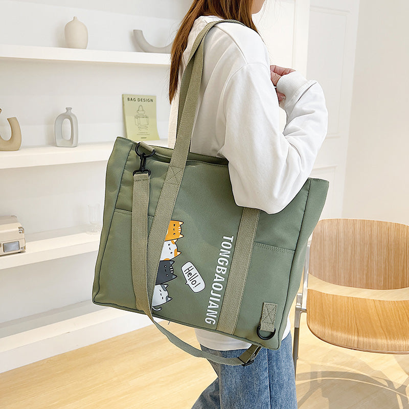 Women Canvas Messenger Bag Cartoon