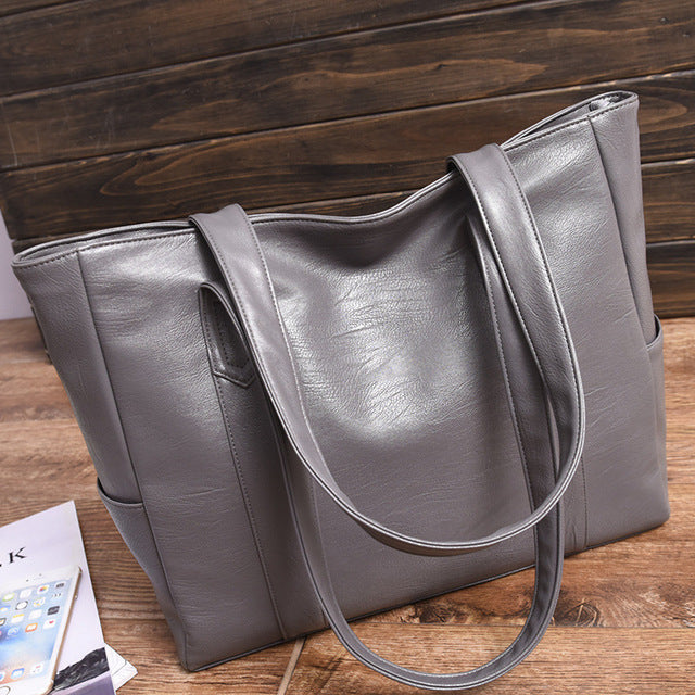 Women Soft Leather Handbags Large