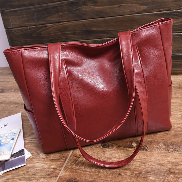 Women Soft Leather Handbags Large