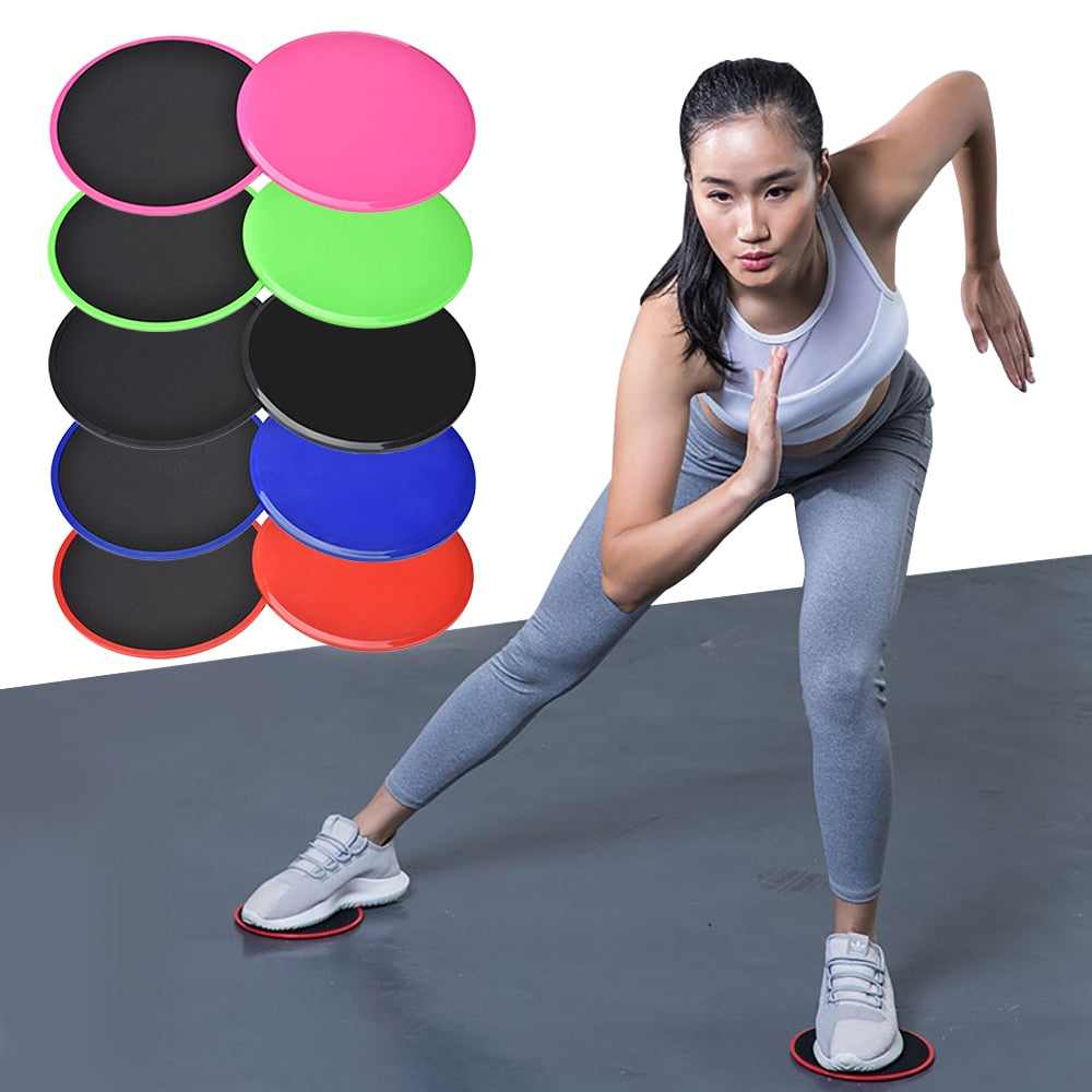 2Pcs Exercise Sliding Gliding Discs Yoga Fitness Abdominal Trainers Core Slider