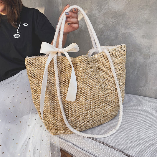 Fashion Rattan Woven Women Handbag Summer