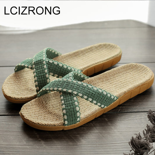 LCIZRONG Summer Linen Home Slippers