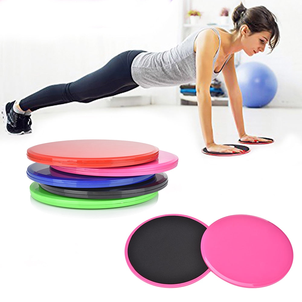 2Pcs Exercise Sliding Gliding Discs Yoga Fitness Abdominal Trainers Core Slider