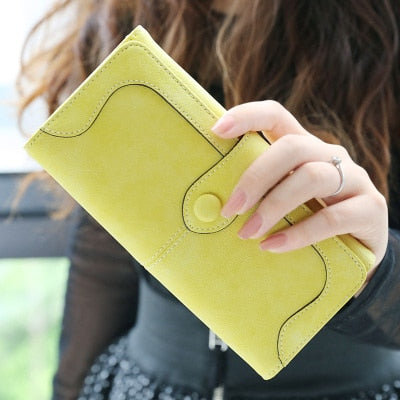 Aliwood Brand Wallets Retro Nubuck Leather Women's Long Wallets Clutch Female Hasp Purse Vintage Money Bag Carteira Card Holder