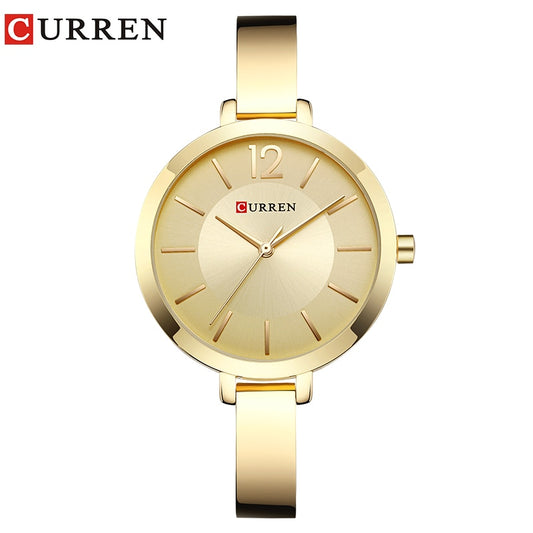 CURREN Fashion Gold Women Watches Stainless
