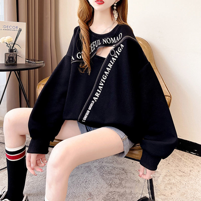Autumn Women Pulovers Korean Fashion Designer Aesthetic Vintage Women's Sweatshirt Streetwear Coquette Star Clothes Full Zip Up