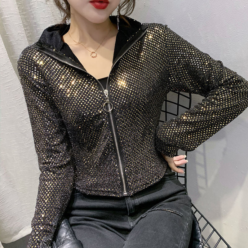 Autumn Jacket Women New Glitter Sequined Jacket