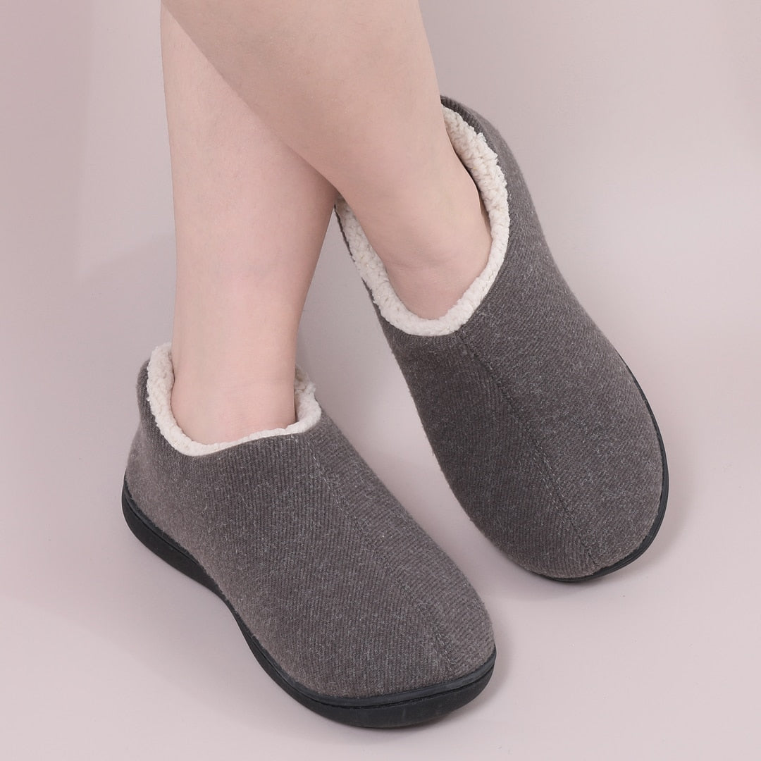 Comwarm Women Warm Cotton Slippers Autumn Winter Bedroom Fuzzy Slippers Female Soft Fluffy Casual Comfortable Indoor Home Shoes